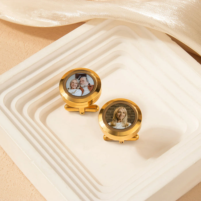 Glass Photo Locket Cufflinks-Jewelry-Anavia-Afterlife Essentials