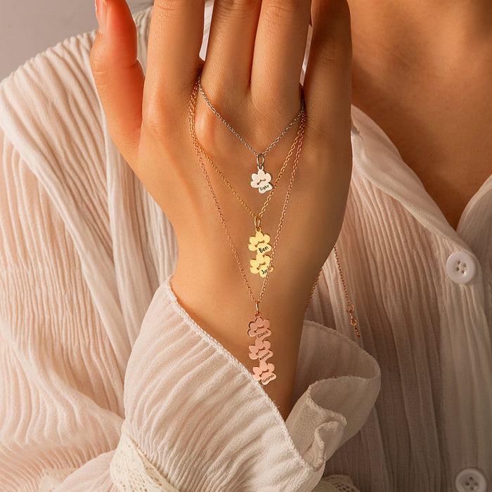 Vertical Paw Print Name Necklace-Jewelry-Anavia-Afterlife Essentials