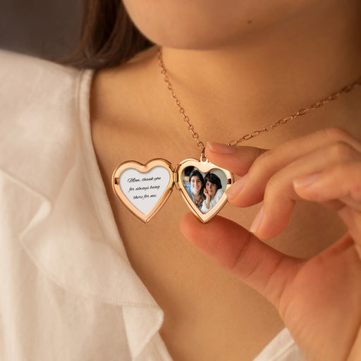 Double Heart Photo Heart Locket Necklace-Jewelry-Anavia-Afterlife Essentials