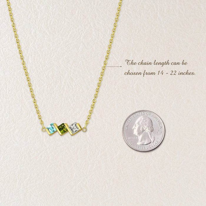 Square Birthstone Necklace-Jewelry-Anavia-Afterlife Essentials