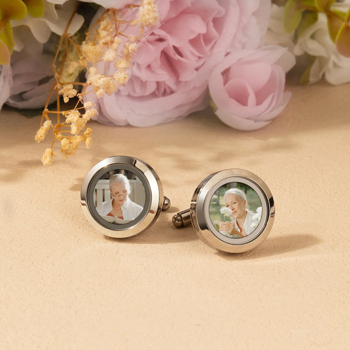 Glass Photo Locket Cufflinks-Jewelry-Anavia-Afterlife Essentials