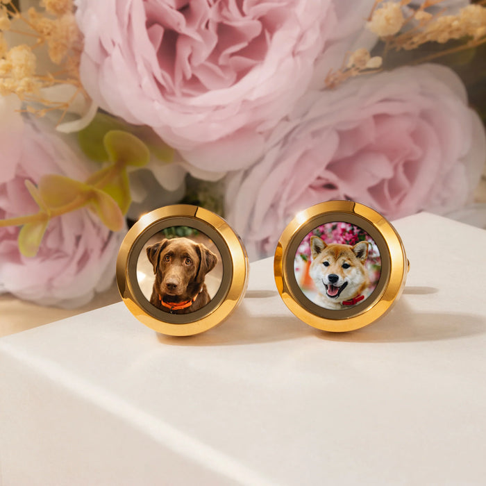 Glass Photo Locket Cufflinks-Jewelry-Anavia-Afterlife Essentials