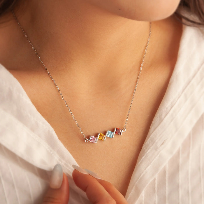 Square Birthstone Necklace-Jewelry-Anavia-Afterlife Essentials