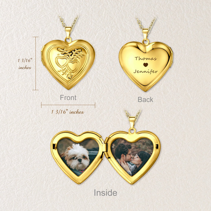 Double Heart Photo Heart Locket Necklace-Jewelry-Anavia-Afterlife Essentials