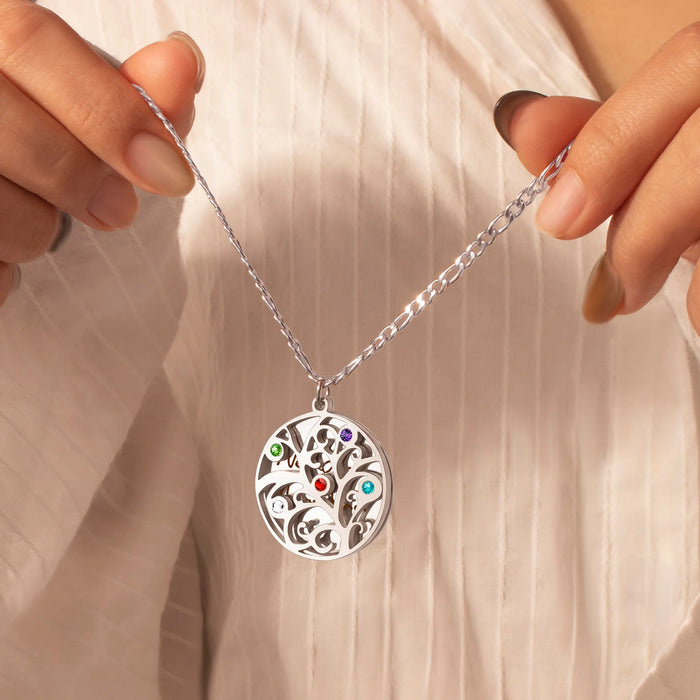 Handwriting Birthstone Tree of Life Necklace-Jewelry-Anavia-Afterlife Essentials