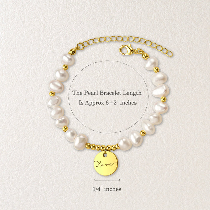 Personalized Round Pearl Bracelet-Jewelry-Anavia-Afterlife Essentials