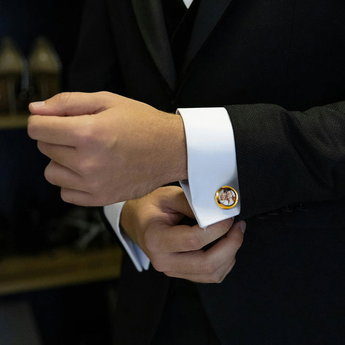 Glass Photo Locket Cufflinks-Jewelry-Anavia-Afterlife Essentials