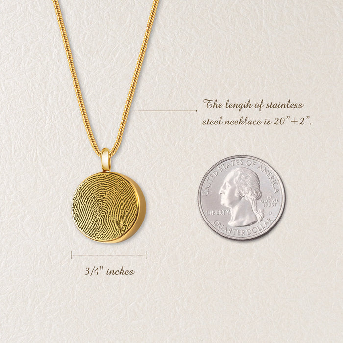 Fingerprint Coin Memorial Necklace Cremation Jewelry-Jewelry-Anavia-Afterlife Essentials