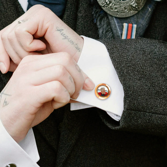 Glass Photo Locket Cufflinks-Jewelry-Anavia-Afterlife Essentials