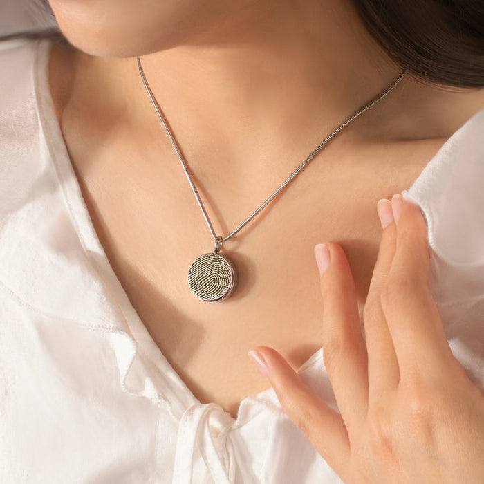 Fingerprint Coin Memorial Necklace Cremation Jewelry-Jewelry-Anavia-Afterlife Essentials