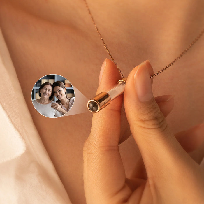 Cylinder Photo Projection Memorial Necklace Cremation Jewelry-Jewelry-Anavia-Afterlife Essentials
