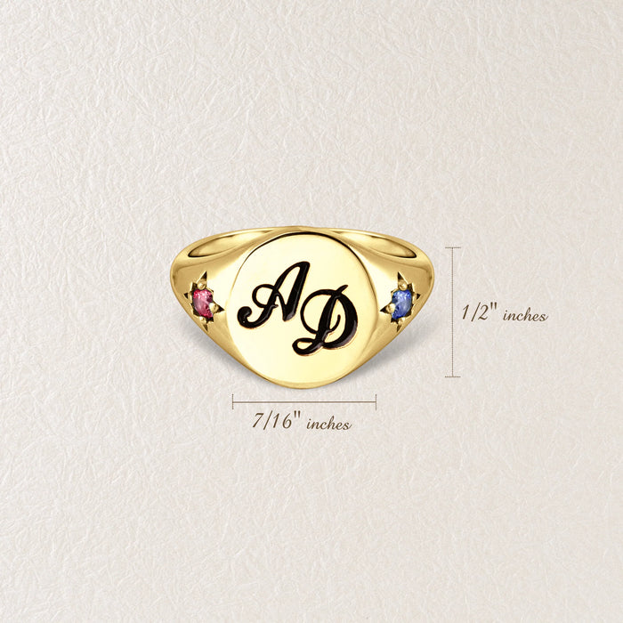 Personalized Initial and Birthstone Ring-Jewelry-Anavia-Afterlife Essentials