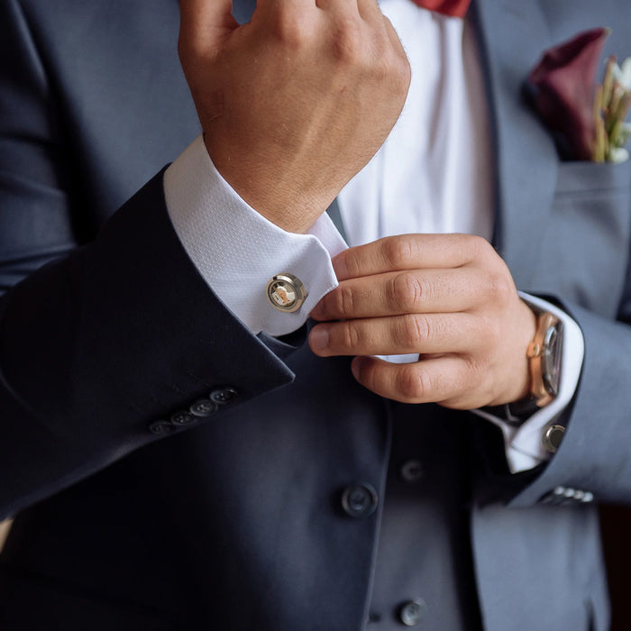 Glass Photo Locket Cufflinks-Jewelry-Anavia-Afterlife Essentials