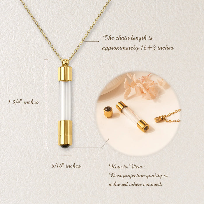 Cylinder Photo Projection Memorial Necklace Cremation Jewelry-Jewelry-Anavia-Afterlife Essentials
