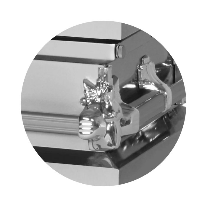 Steel Pet Casket - Silver-Pet Caskets-Titan Caskets-Afterlife Essentials