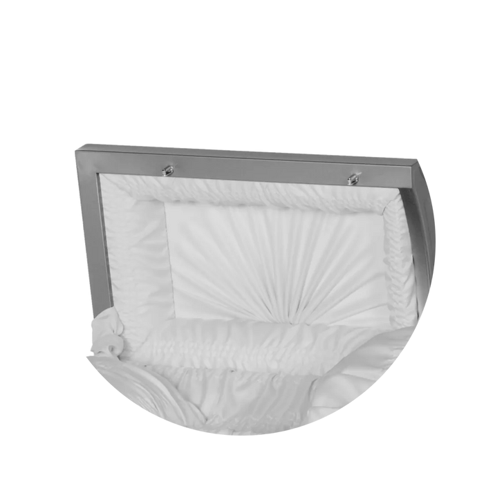 Steel Pet Casket - Silver-Pet Caskets-Titan Caskets-Afterlife Essentials