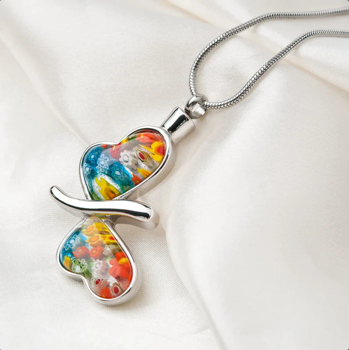 Flower Patch Butterfly Memorial Necklace Cremation Jewelry-Jewelry-Anavia-Afterlife Essentials
