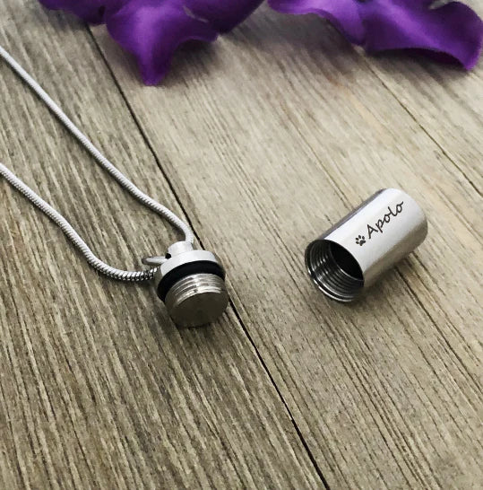 Mini Cylinder Memorial Necklace Cremation Jewelry-Jewelry-Anavia-Afterlife Essentials
