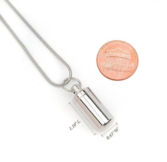Mini Cylinder Memorial Necklace Cremation Jewelry-Jewelry-Anavia-Afterlife Essentials