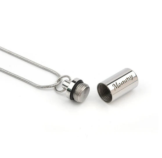 Mini Cylinder Memorial Necklace Cremation Jewelry-Jewelry-Anavia-Afterlife Essentials