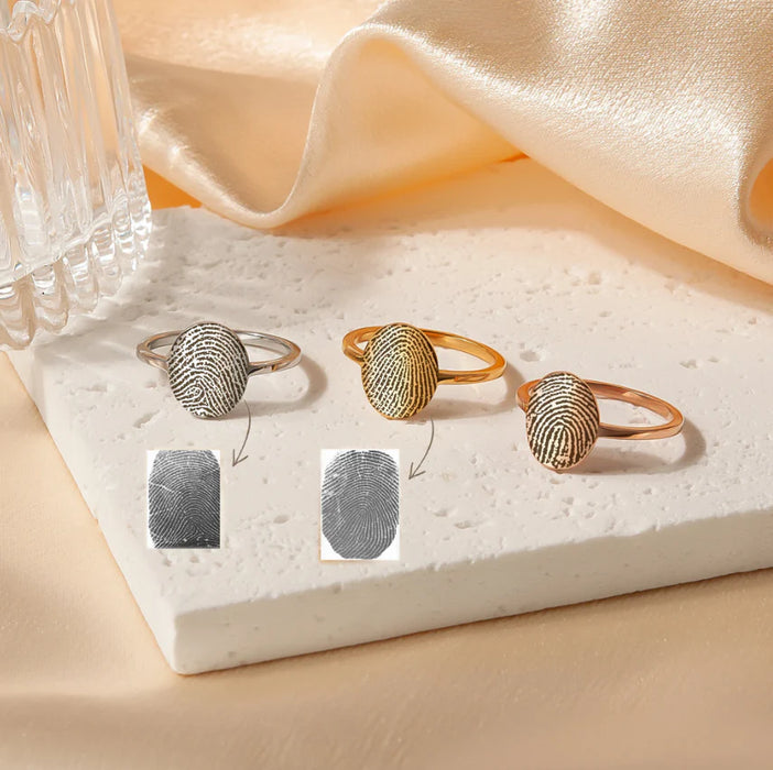 Oval Fingerprint Memorial Ring-Jewelry-Anavia-Afterlife Essentials