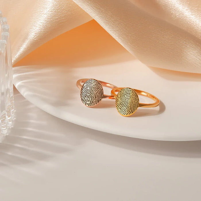 Oval Fingerprint Memorial Ring-Jewelry-Anavia-Afterlife Essentials