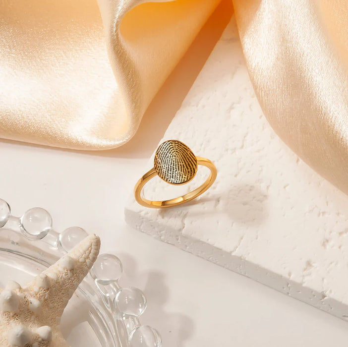 Oval Fingerprint Memorial Ring-Jewelry-Anavia-Afterlife Essentials