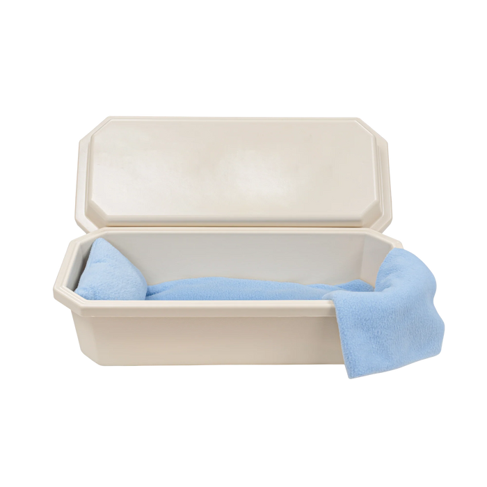 Standard Pet Casket - Almond with Blue-Pet Caskets-Titan Caskets-Afterlife Essentials