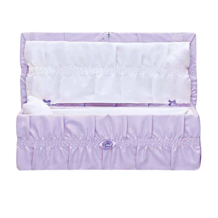 Standard Cloth-Covered Wood Pet Casket - Lilac-Pet Caskets-Titan Caskets-Afterlife Essentials