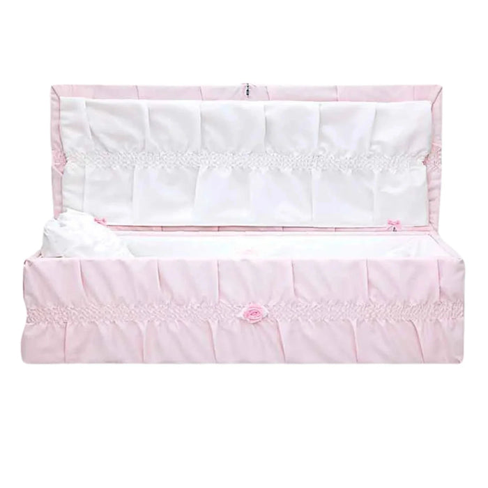 Standard Cloth-Covered Wood Pet Casket - Pink-Pet Caskets-Titan Caskets-Afterlife Essentials