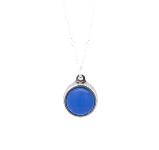 Hidden Chamber Necklace, Blue Agate Cremation Jewelry-Jewelry-Urns of Distinction-Afterlife Essentials