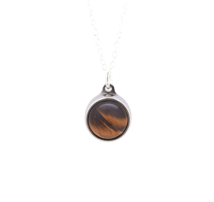 Hidden Chamber Necklace, Tiger Eye Cremation Jewelry-Jewelry-Urns of Distinction-Afterlife Essentials