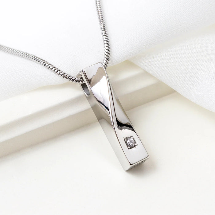 Crystal Birthstone Twisted Bar Cremation Jewelry-Jewelry-Anavia-Afterlife Essentials