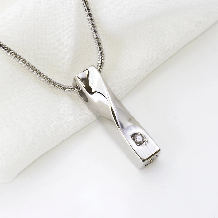 Crystal Birthstone Twisted Bar Cremation Jewelry-Jewelry-Anavia-Afterlife Essentials