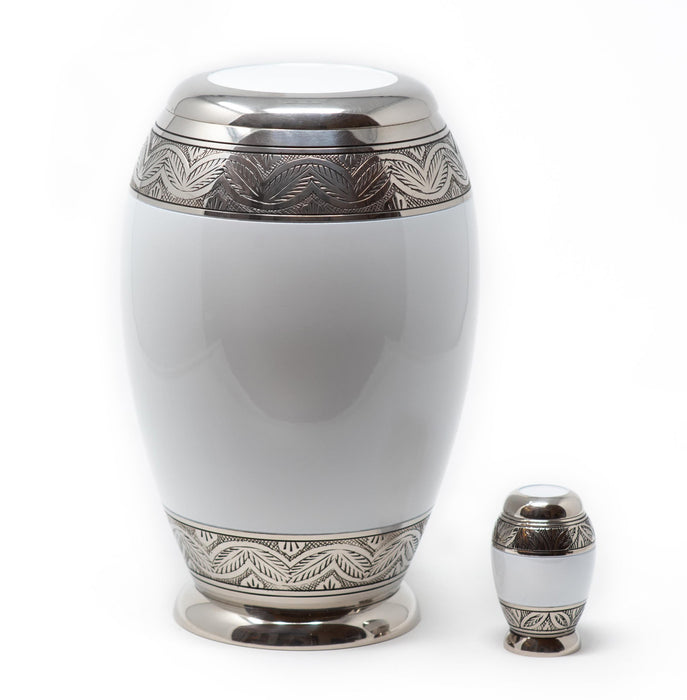 Elegant White, Large/Adult Cremation Urn-Cremation Urns-Urns of Distinction-Afterlife Essentials