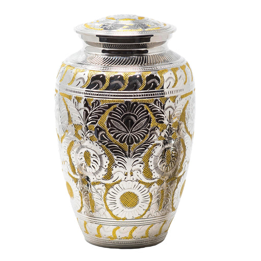 509/10" Silver/Gold Solid Brass Cremation Urn-Cremation Urns-Urns of Distinction-Afterlife Essentials