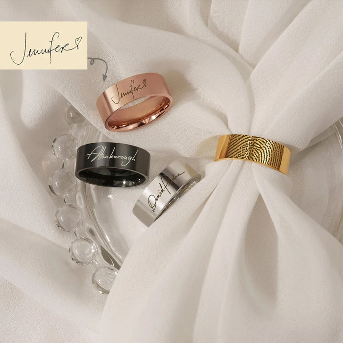 Custom Engraved Fingerprint Memorial Ring-Jewelry-Anavia-Afterlife Essentials