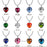 Crystal Birthstone Heart Memorial Necklace-Jewelry-Anavia-Afterlife Essentials