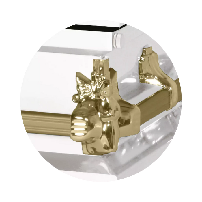 Steel Pet Casket - White & Gold-Pet Caskets-Titan Caskets-Afterlife Essentials