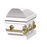Steel Pet Casket - White & Gold-Pet Caskets-Titan Caskets-Afterlife Essentials