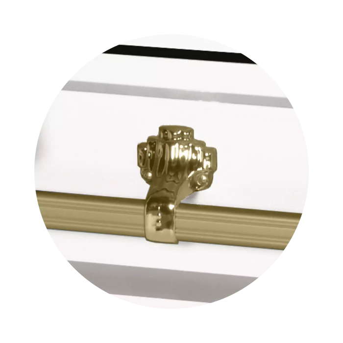Steel Pet Casket - White & Gold-Pet Caskets-Titan Caskets-Afterlife Essentials