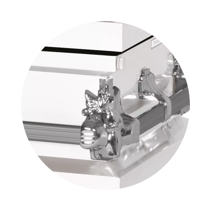 Steel Pet Casket - White & Silver-Pet Caskets-Titan Caskets-Afterlife Essentials