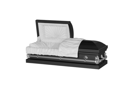 Steel Pet Casket - Black & Silver-Pet Caskets-Titan Caskets-Afterlife Essentials
