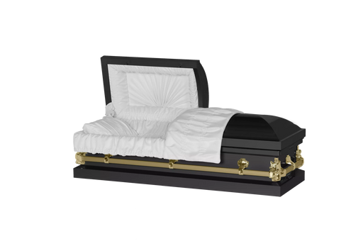 Steel Pet Casket - Black & Gold-Pet Caskets-Titan Caskets-Afterlife Essentials