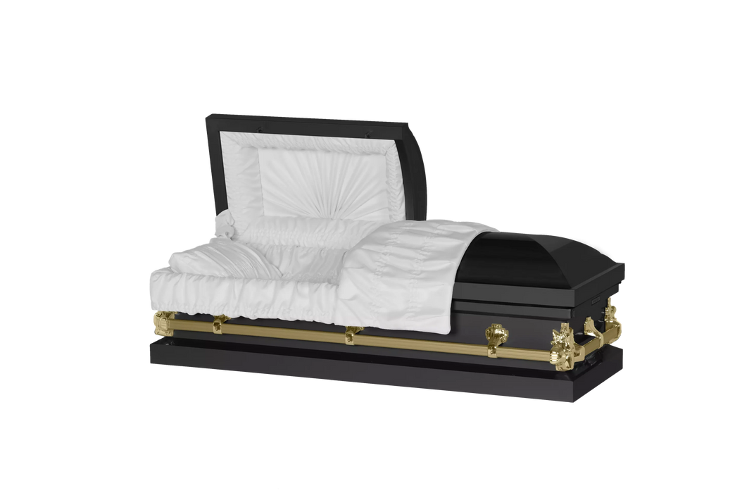 Steel Pet Casket - Black & Gold-Pet Caskets-Titan Caskets-Afterlife Essentials
