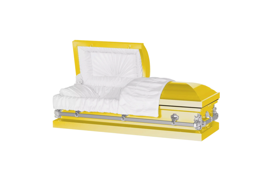 Steel Pet Casket - Bright Yellow-Pet Caskets-Titan Caskets-Afterlife Essentials