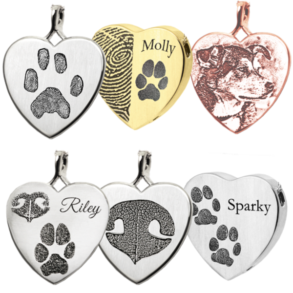 Pet Personalized Peaceful Heart Cremation Jewelry
