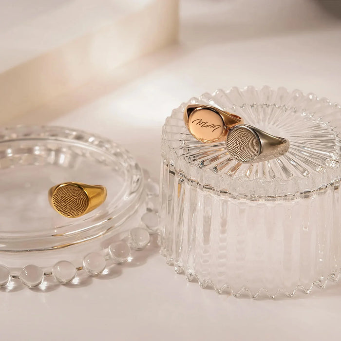Fingerprint Signet Memorial Ring-Jewelry-Anavia-Afterlife Essentials