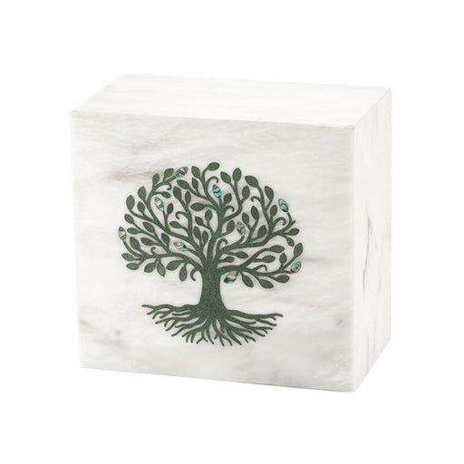 Monumental Memorials Tree of Life Green White Cremation Urn-Cremation Urns-Terrybear-Afterlife Essentials