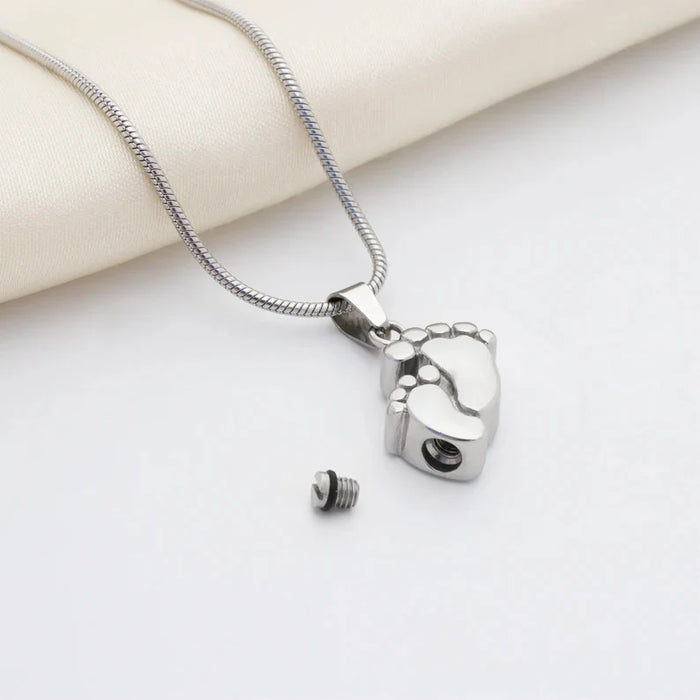 Footprint Memorial Necklace Cremation Jewelry-Jewelry-Anavia-Afterlife Essentials